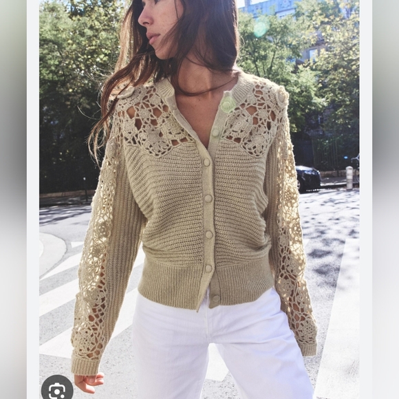 Zara Sweaters - Zara Crochet Sweater Cardigan